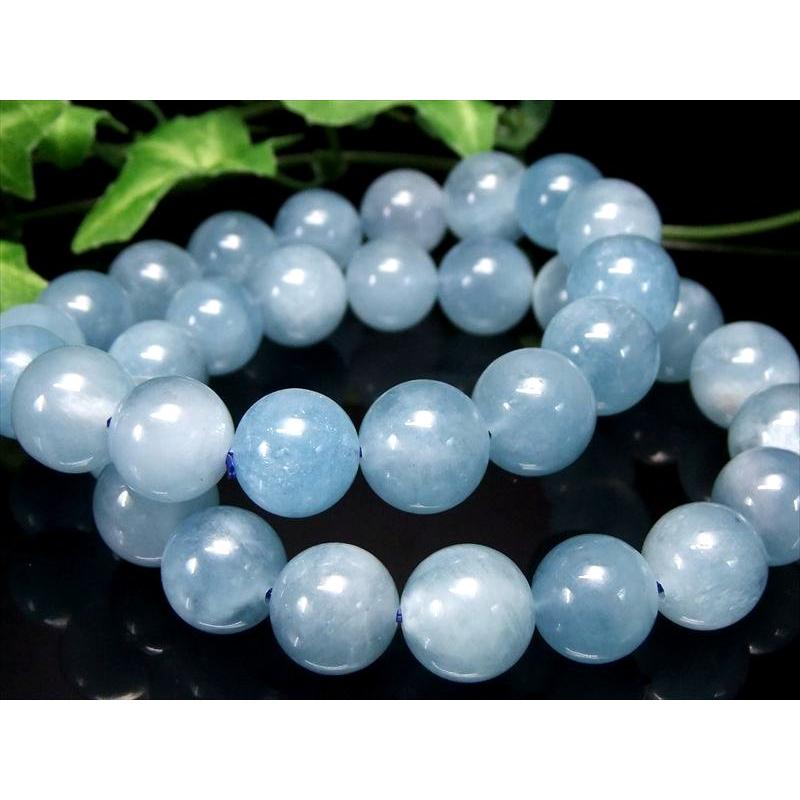 夏空 AA アクアマリン ブレスレット 約10mm×19珠前後 3月誕生石
