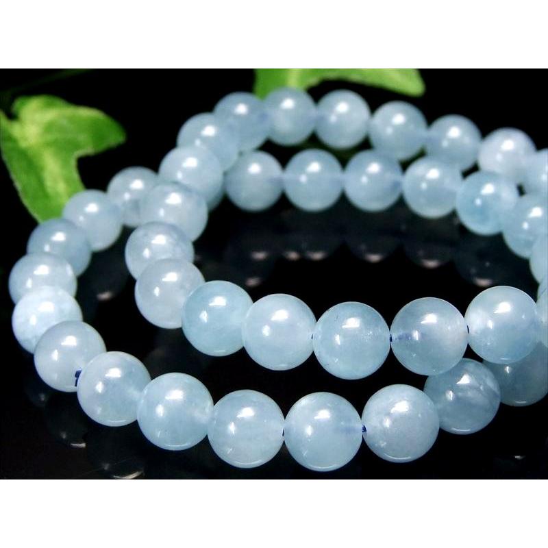 ブレスレット アクアマリン 夏空 AA 約10mm×19珠前後 3月誕生石 