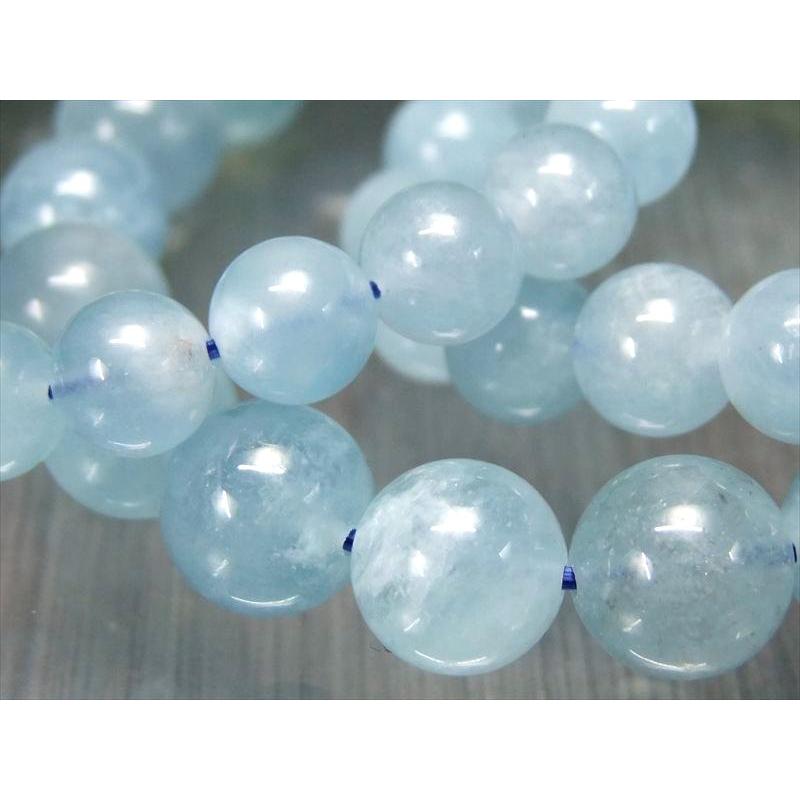 夏空 AA アクアマリン ブレスレット 約10mm×19珠前後 3月誕生石