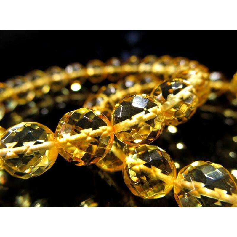 ブレスレット ハニーレモンアンバー カット 6.5mm-7mm×27珠前後 蜂蜜色の天然アンバーブレスレット 天然琥珀 バルト海産 パワーストーン_5