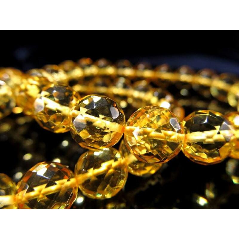 ブレスレット ハニーレモンアンバー カット 6.5mm-7mm×27珠前後 蜂蜜色の天然アンバーブレスレット 天然琥珀 バルト海産 パワーストーン_6