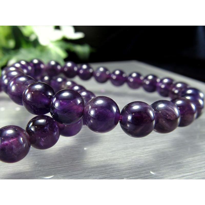 大特価 濃アメジスト ブレスレット 約8mm珠 内径16cm-16.5cm 2月の誕生石 ブラジル産 パワーストーン bl-s パワーストーン 天然石 | ブランド登録なし | 03