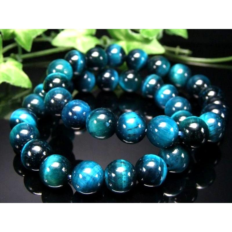 ブルータイガーアイ × デビルアクアマリン ＊Midnight Calm＊ 新色3A級 マリンブルー カラータイガーアイブレスレット 6mm-6.5mm×31