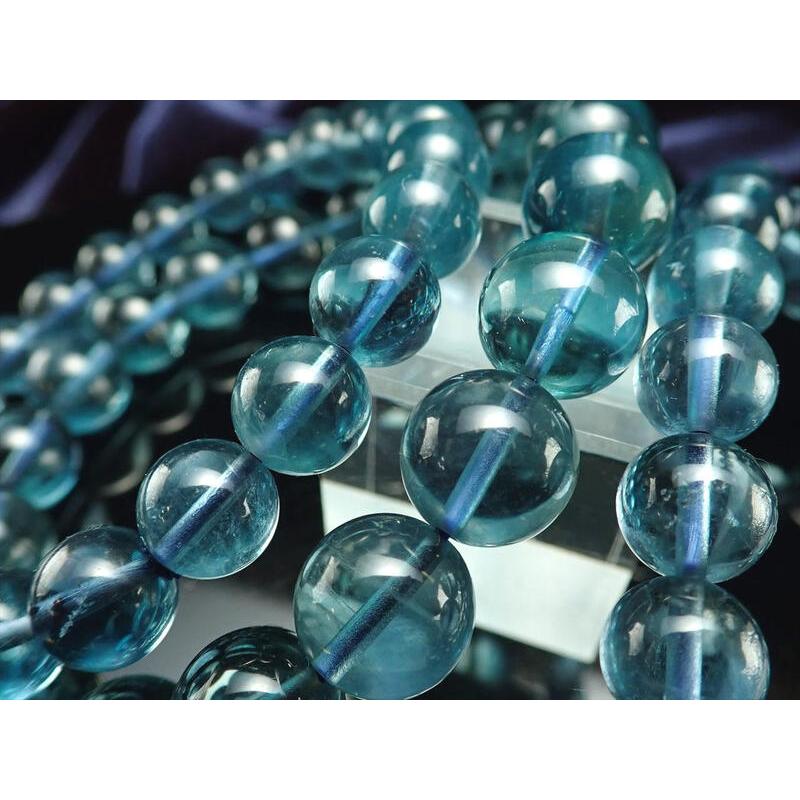 透明度抜群 AA ブルーグリーンフローライト ブレスレット 約8mm×23珠
