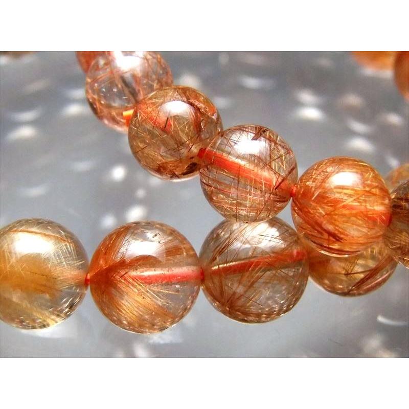 オレンジルチルクォーツ ブレスレット 10mm 10 5mm 珠 キラキラオレンジ針 ブラジル産 Bl P パワーストーン 天然石のcomrose 通販 Yahoo ショッピング