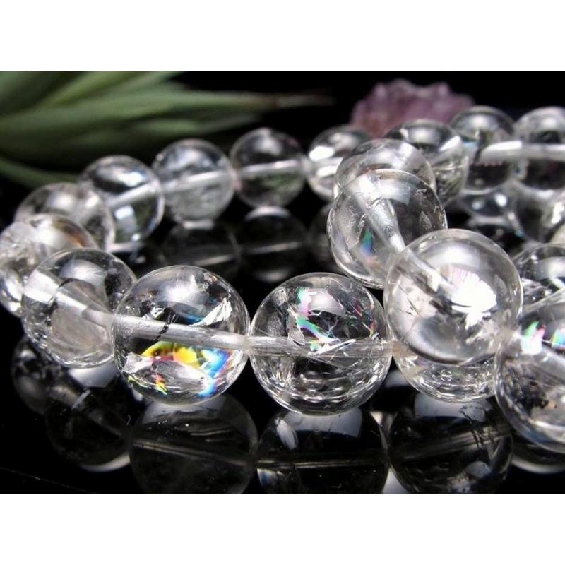 透明感抜群 アイリスクォーツ ブレスレット 10.5mm-11mm×19珠前後 高