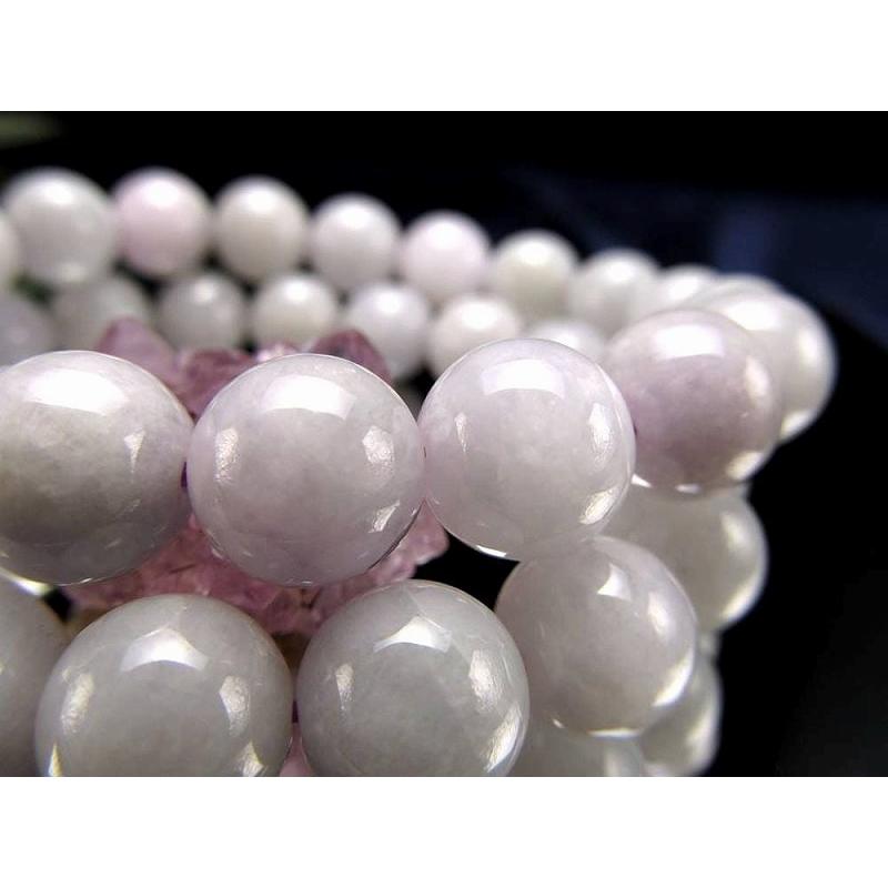 ホワイトジェダイト(翡翠 硬玉)ブレスレット 10mm-10.5mm×19珠前後 
