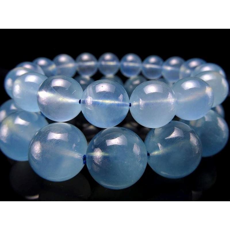 ペールブルー アクアマリン ブレスレット 約8.5mm-9mm×21珠前後