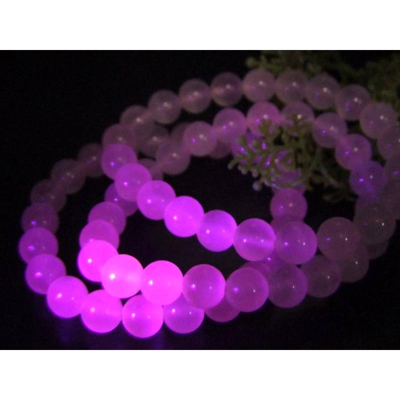 蛍光 ピンクマンガノカルサイトブレスレット 10mm-10.5mm×19珠前後