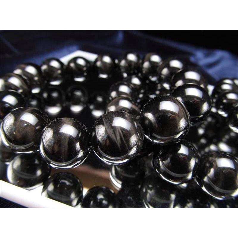 5A ブラックタイガーアイ ブレスレット 約12mm×17珠前後 黒虎目