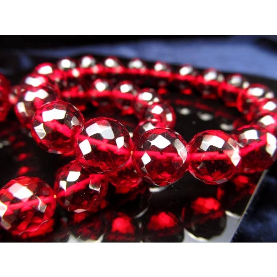 5A ルビーレッド アンバー ブレスレット カットタイプ 5mm-5.5mm×32珠前後 発色美しいリトアニアアンバー 極上透明 天然琥珀 バルト海産 パワーストーンの画像