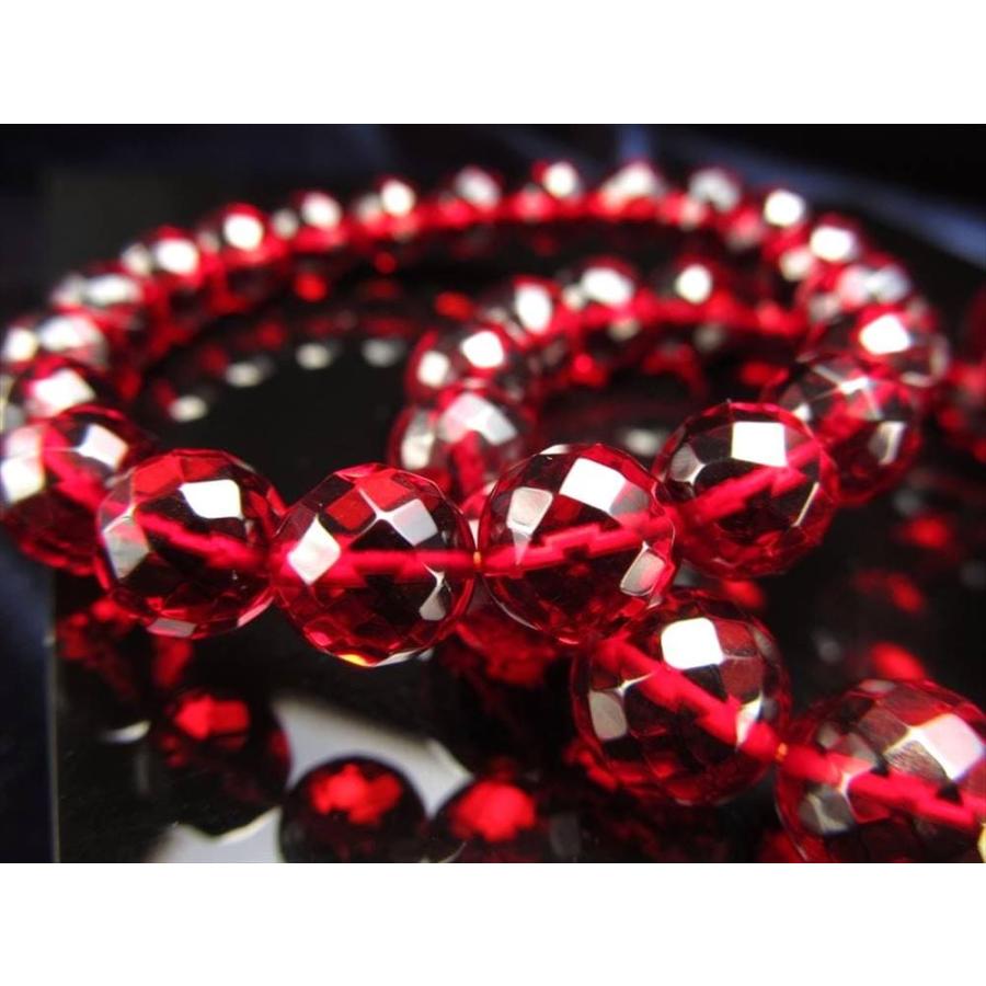 5A ルビーレッド アンバー ブレスレット カットタイプ 5mm-5.5mm×32珠前後 発色美しいリトアニアアンバー 極上透明 天然琥珀 バルト海産 パワーストーンの画像