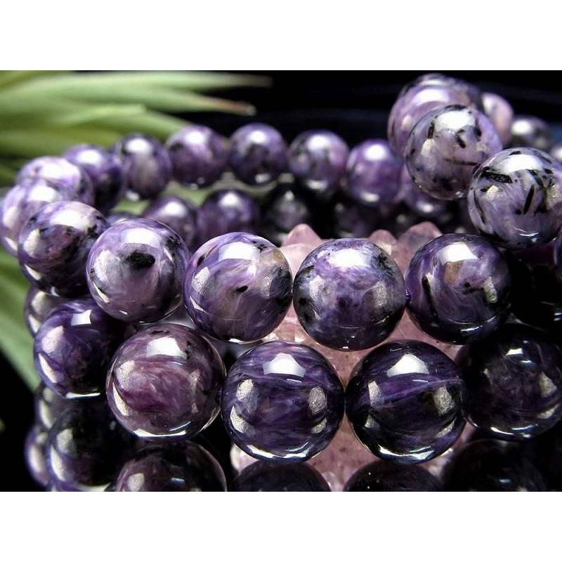 独特な艶感 3A MIXチャロアイト ブレスレット 約10mm-10.5mm×19珠前後  