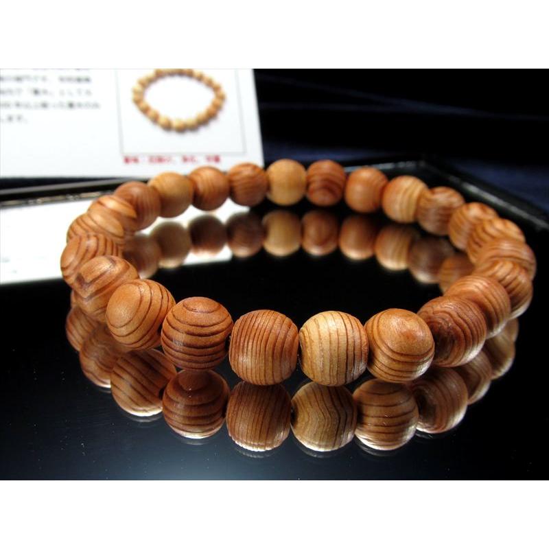 正規品 世界銘木協会 高野山壇上伽藍中門檜 ブレスレット 12.5mm-13mm