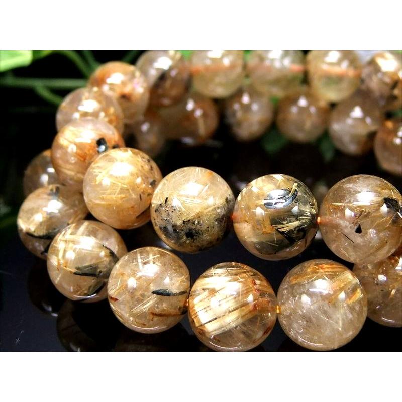 ヘマタイト タイチンルチル パーツ タイチンルチルクォーツ＊ヘマタイト共生ブレスレット》