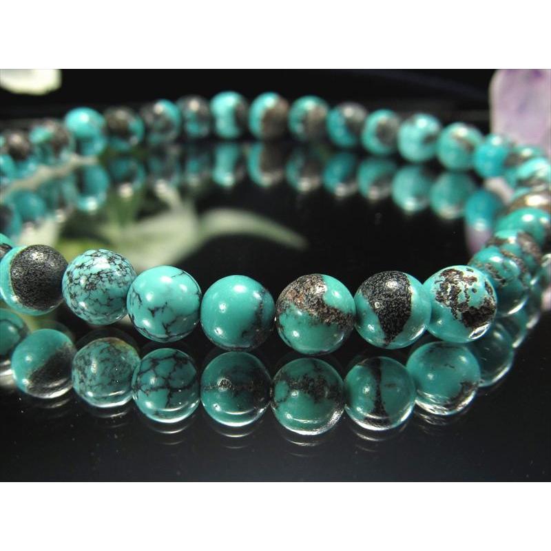 ブルーグリーンカラー フーベイターコイズ ブレスレット 5.5mm-6mm×32