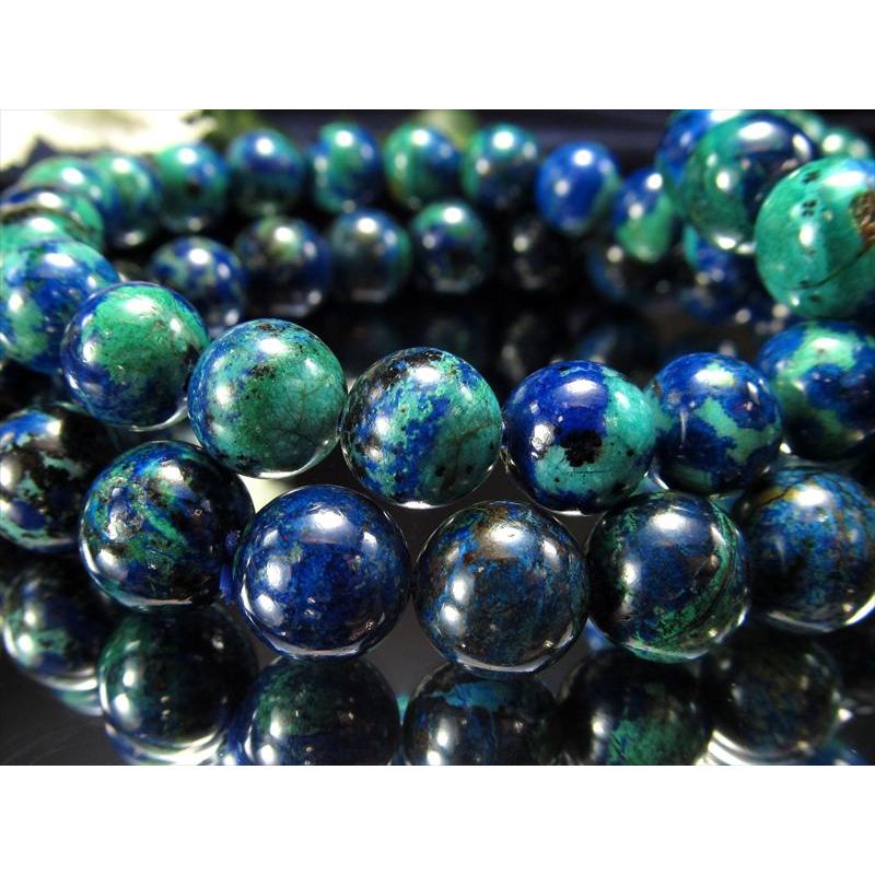 まるで地球 アズライトマラカイト ブレスレット 7mm-7.5mm×26珠前後