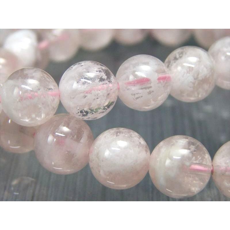 セリサイトインローズクォーツ ブレスレット 9.5mm-10mm×21珠前後