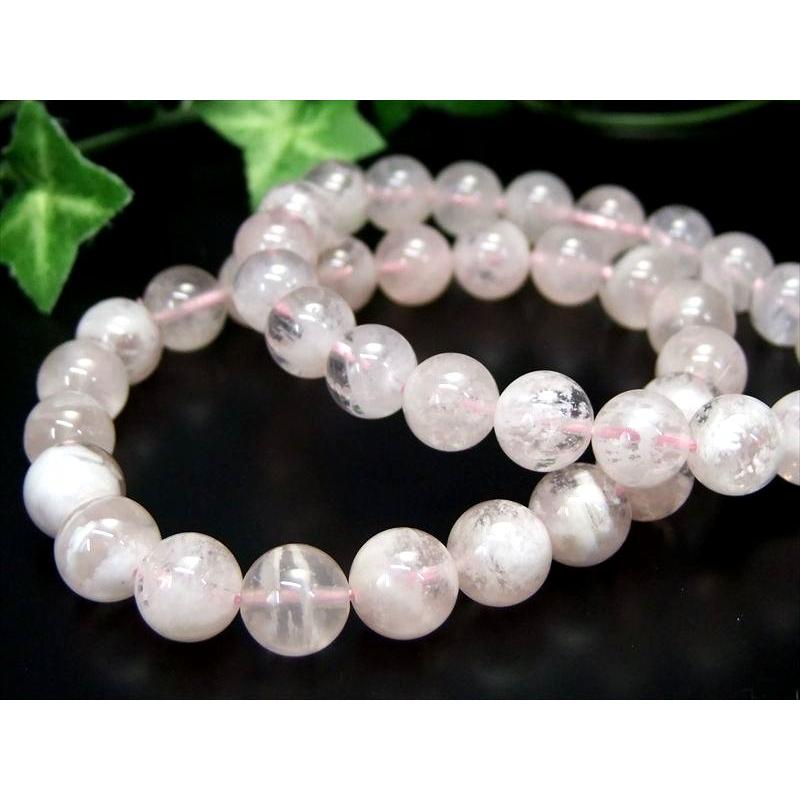 セリサイトインローズクォーツ ブレスレット 9.5mm-10mm×21珠前後