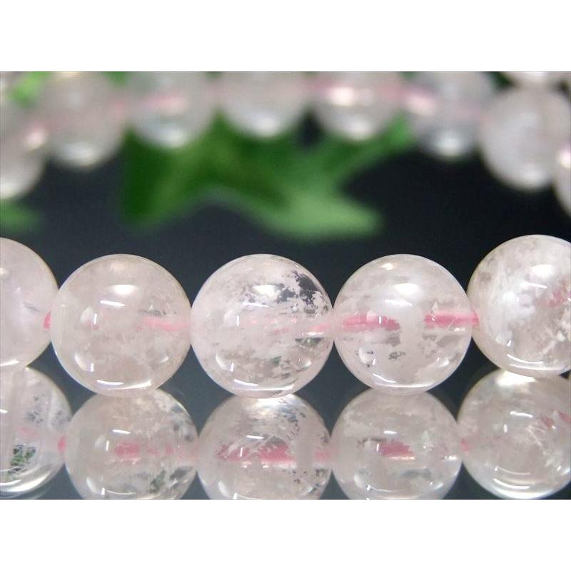 セリサイトインローズクォーツ ブレスレット 9.5mm-10mm×21珠前後