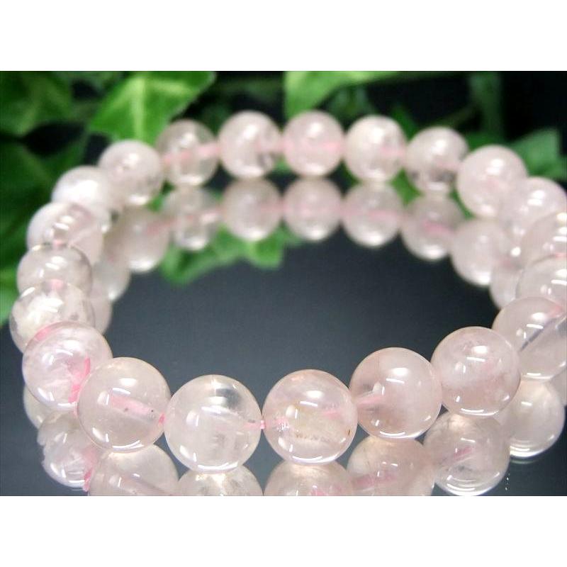 セリサイトインローズクォーツ ブレスレット 9.5mm-10mm×21珠前後