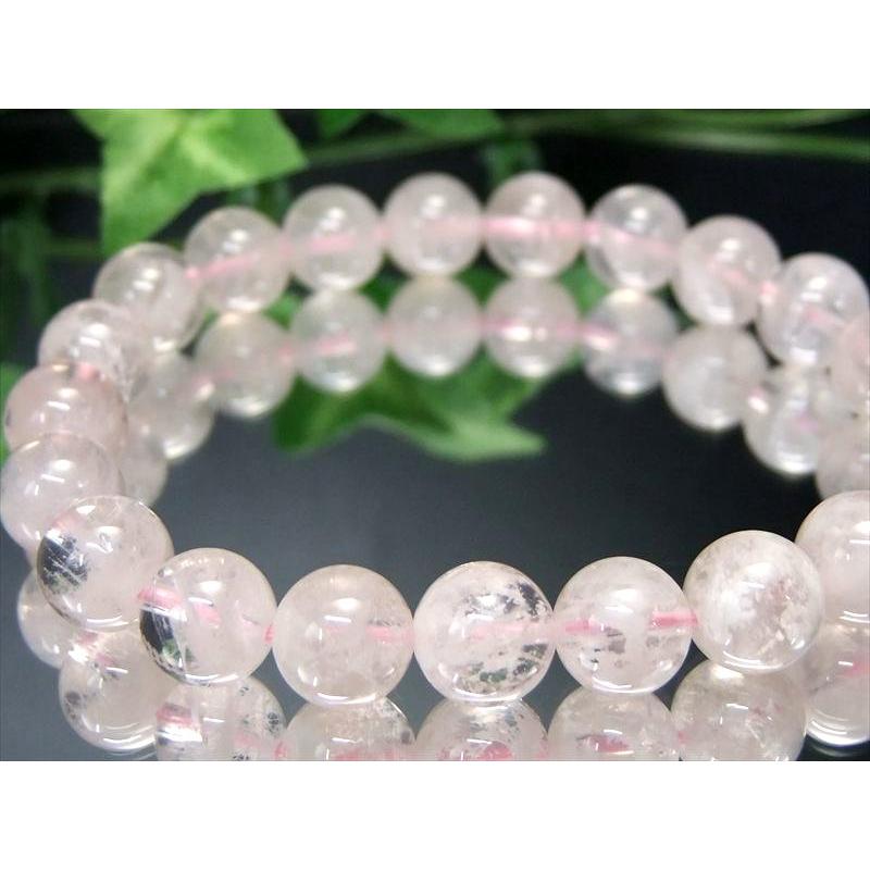 セリサイトインローズクォーツ ブレスレット 9.5mm-10mm×21珠前後