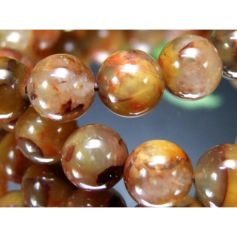 暖色MIXカラー ピーターサイトシリカ ブレスレット 8.5mm-9mm×22珠前後