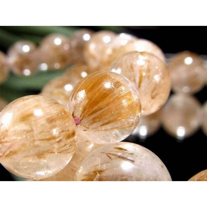 カコクセナイト インクォーツ ブレスレット 7mm-7.5mm×27珠前後 秋色に輝く黄金インクルージョン カコクセナイト入り水晶 聖なる治療薬 ブラジル産 | ブランド登録なし | 04