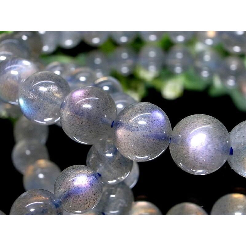 希少なピンクやパープルのシラーも レインボー ラブラドライト ブレスレット 8.5mm-9mm×23珠前後 神秘的 まるでオーロラ 霊性を高める石 マダガスカル産 | ブランド登録なし | 07
