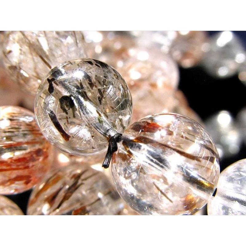 透明感抜群 フォリエーテッド ・ マイカ インクォーツ ブレスレット 10.5mm-11mm×19珠前後 個性的な内包美 活力向上・長寿 ブラジル産 パワーストーン 天然石 | ブランド登録なし | 06