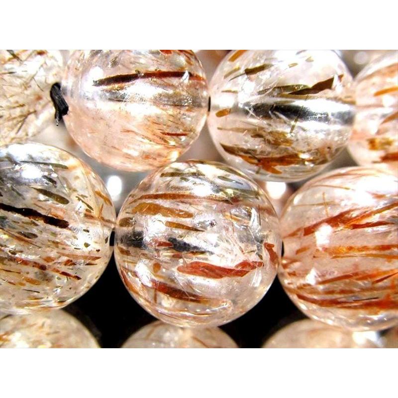 透明感抜群 フォリエーテッド ・ マイカ インクォーツ ブレスレット 10.5mm-11mm×19珠前後 個性的な内包美 活力向上・長寿 ブラジル産 パワーストーン 天然石 | ブランド登録なし | 08