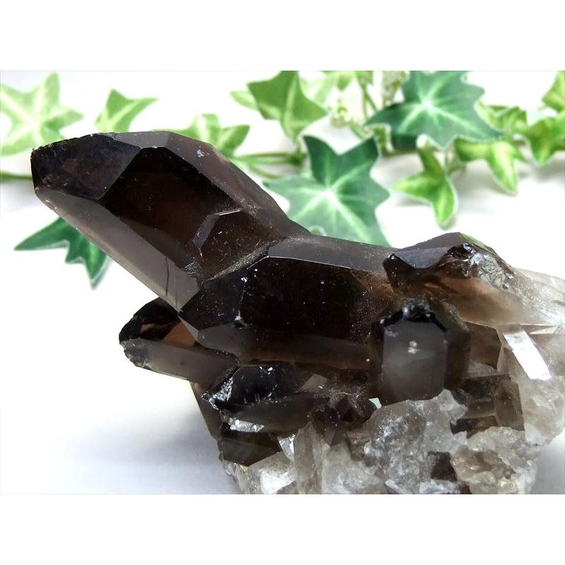 圧倒的支持 天然 黒水晶 (モリオン) クラスター原石 重さ337g 最強の魔 