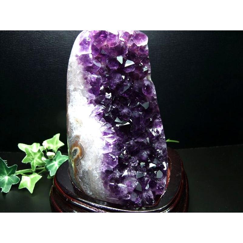 高品質天使の指紋アメジストハートスタンド付き