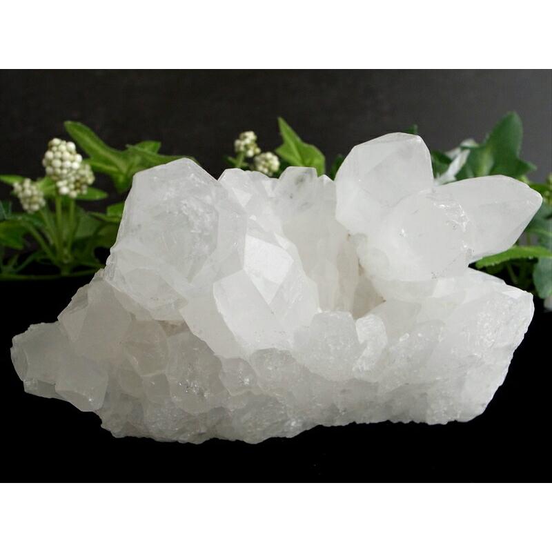 キラキラ乳白色 3A 四川 水晶 クラスター 幅約112mm 重さ342g 超人