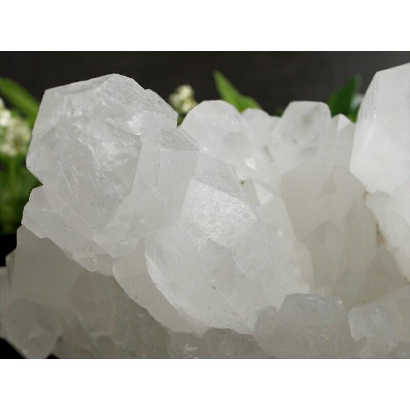 キラキラ乳白色 3A 四川 水晶 クラスター 幅約112mm 重さ342g 超人
