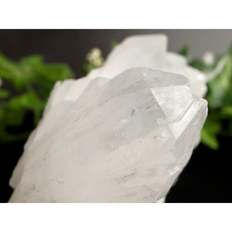 キラキラ乳白色 3A 四川 水晶 クラスター 幅約112mm 重さ342g 超人