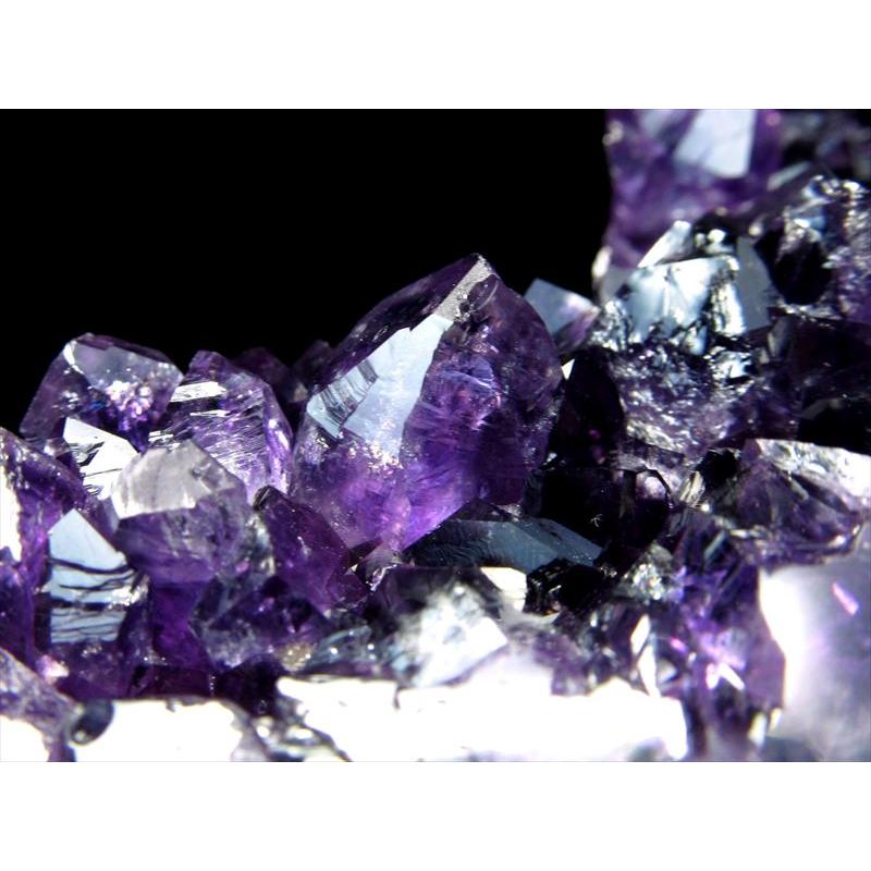 S級 深く透き通るパープル アメジスト クラスター スタンドタイプ 台座