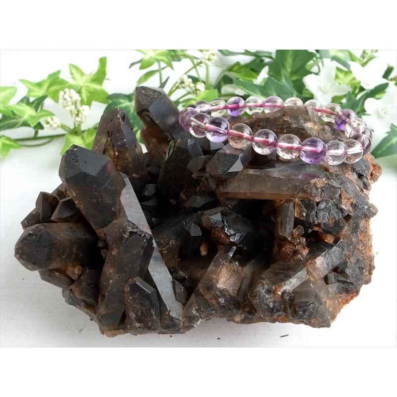 圧倒的支持 天然 黒水晶 モリオン クラスター原石 重さ580.3g 最強の魔