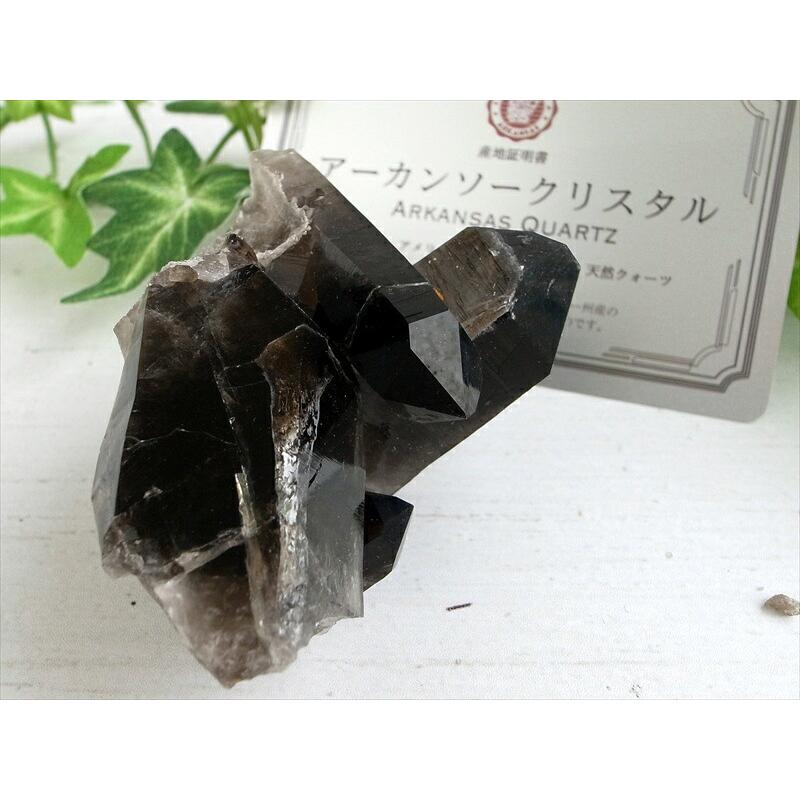 待望の再入荷 アーカンソー 州 産 モリオン 結晶 クラスター 最大幅約70mm 重さ100g 最強の魔除け・邪気払いの石 1点物 艶々極上 黒水晶 アーカンソー 州 産 | ブランド登録なし