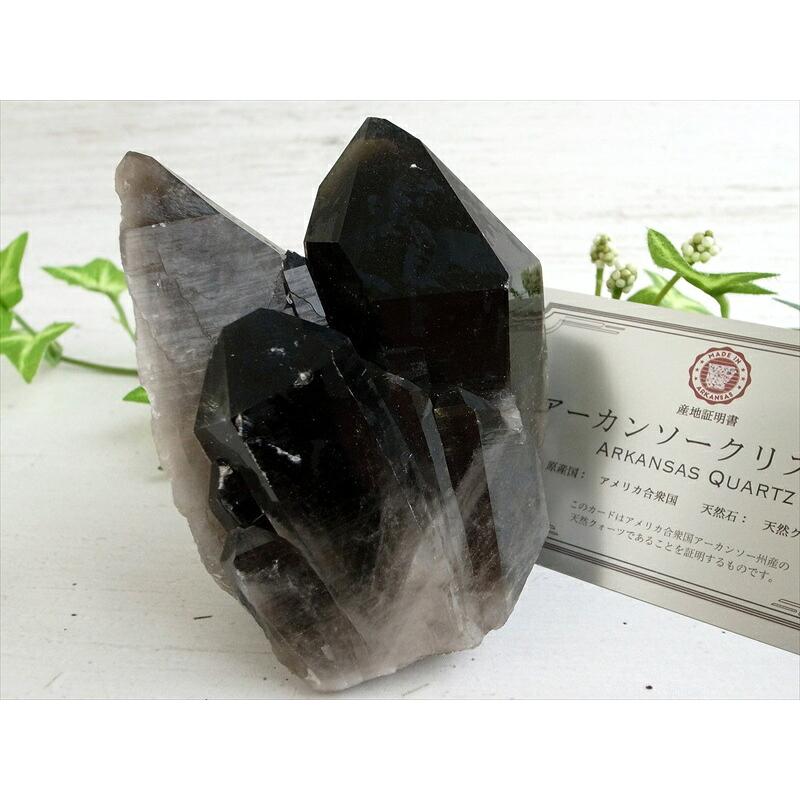待望の再入荷 アーカンソー 州 産 モリオン 結晶 クラスター 最大幅約90mm 重さ300g 最強の魔除け 邪気払いの石 1点物 艶々極上 黒水晶 アーカンソー 州 産 | ブランド登録なし | 01