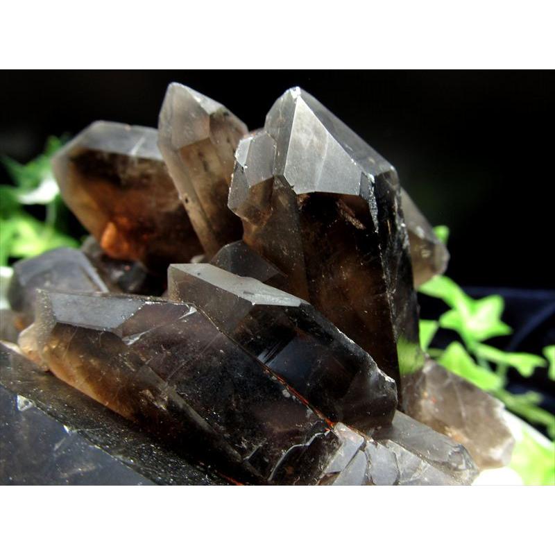 ダブルポイント結晶有り 天然 黒水晶 モリオン クラスター原石