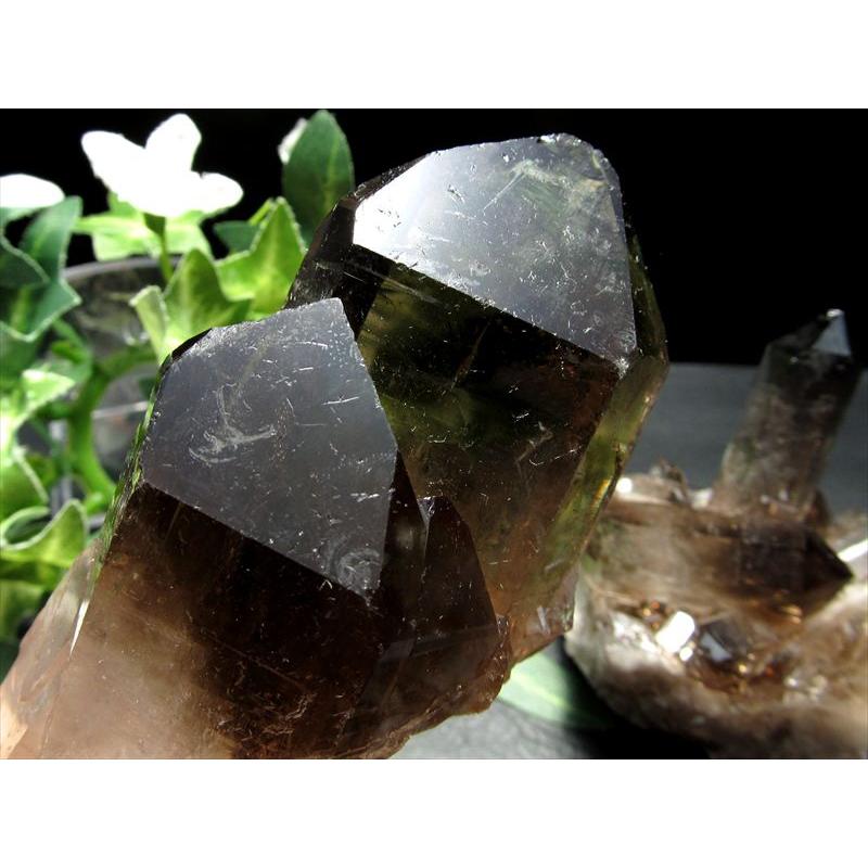 高品質 スモーキークォーツ 煙水晶 クラスター原石 1個売り 重さ約100g
