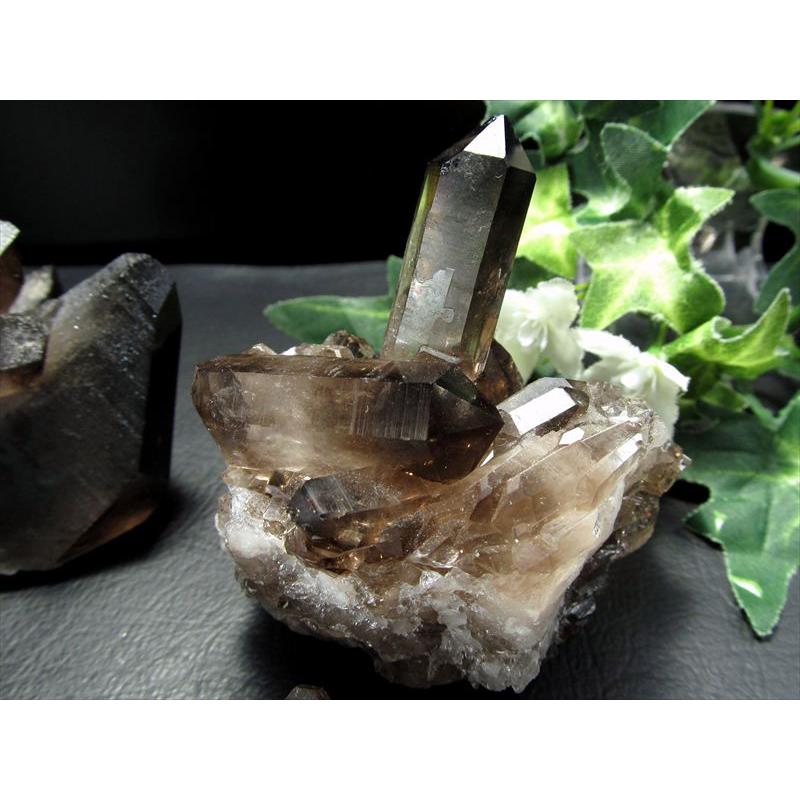 高品質 スモーキークォーツ 煙水晶 クラスター原石 1個売り 重さ約100g