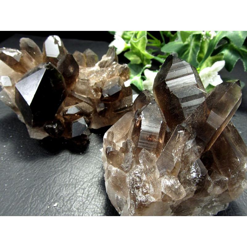 高品質 スモーキークォーツ 煙水晶 クラスター原石 1個売り 重さ約100g