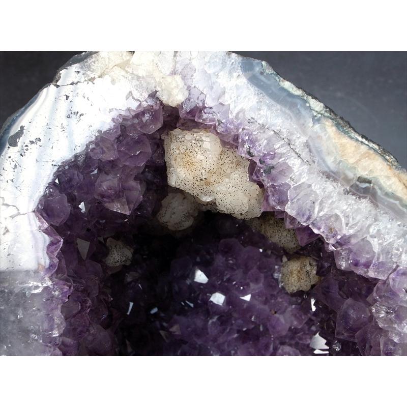 透明&濃いパープル アメジスト ドーム アメジストカペーラ 高さ 25.5cm