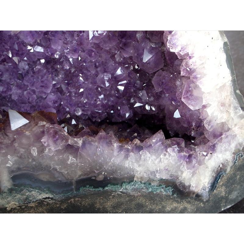 透明&濃いパープル アメジスト ドーム アメジストカペーラ 高さ 25.5cm