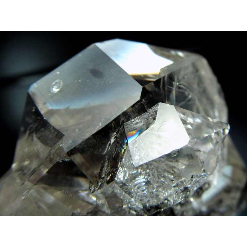 虹入り&透明感高め単結晶 大サイズ ハーキマーダイアモンド 水晶 最