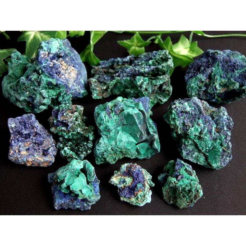 高品質 結晶有り アズライト マラカイト アズロマラカイト 原石 1個売り 重さ約50g-70g キラキラ光沢結晶 藍銅鉱原石 中国 安微省産 パワーストーン 天然石 | ブランド登録なし | 09