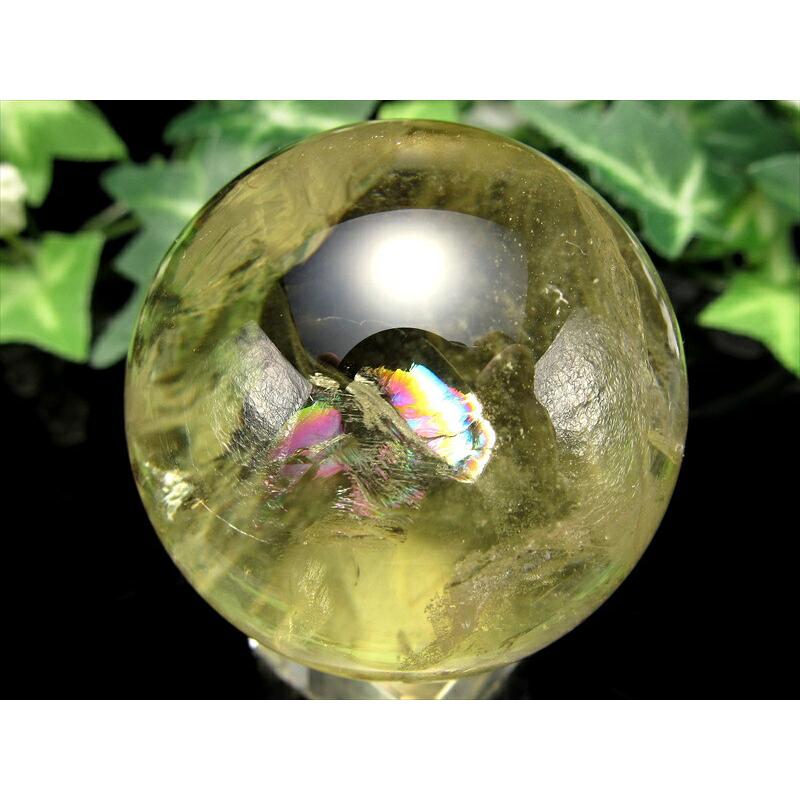 特大シトリン丸玉虹入りキラキラ 金運アップ 商売繁盛と富をもたらす