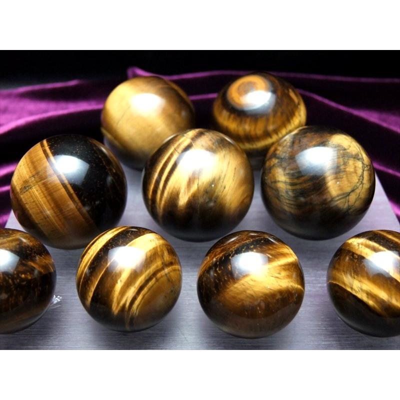3A タイガーアイ 丸玉 直径52mm-54mm 金運の代名詞 良質シャトヤンシー